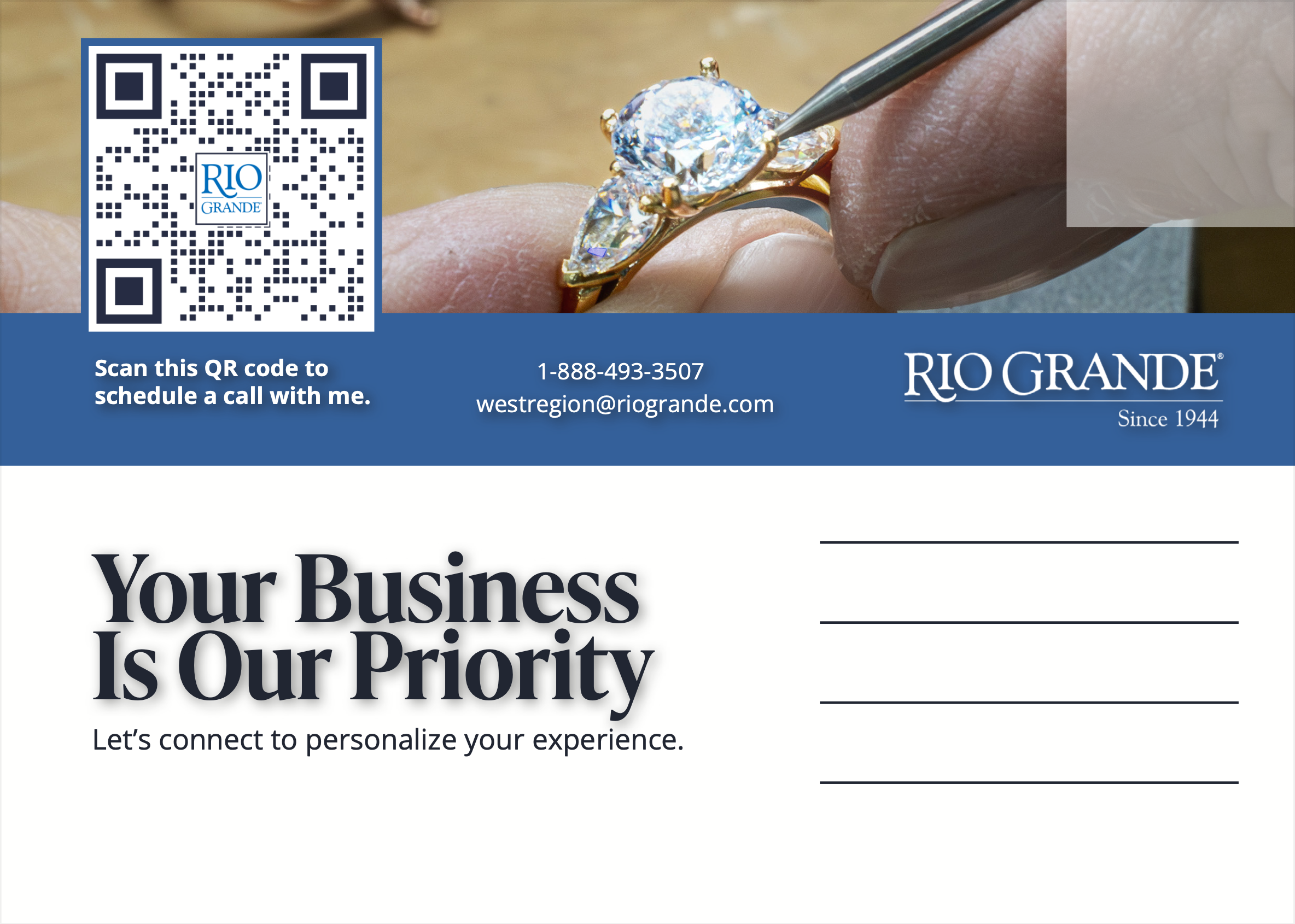 Fronte of Bench Jeweler Postcard