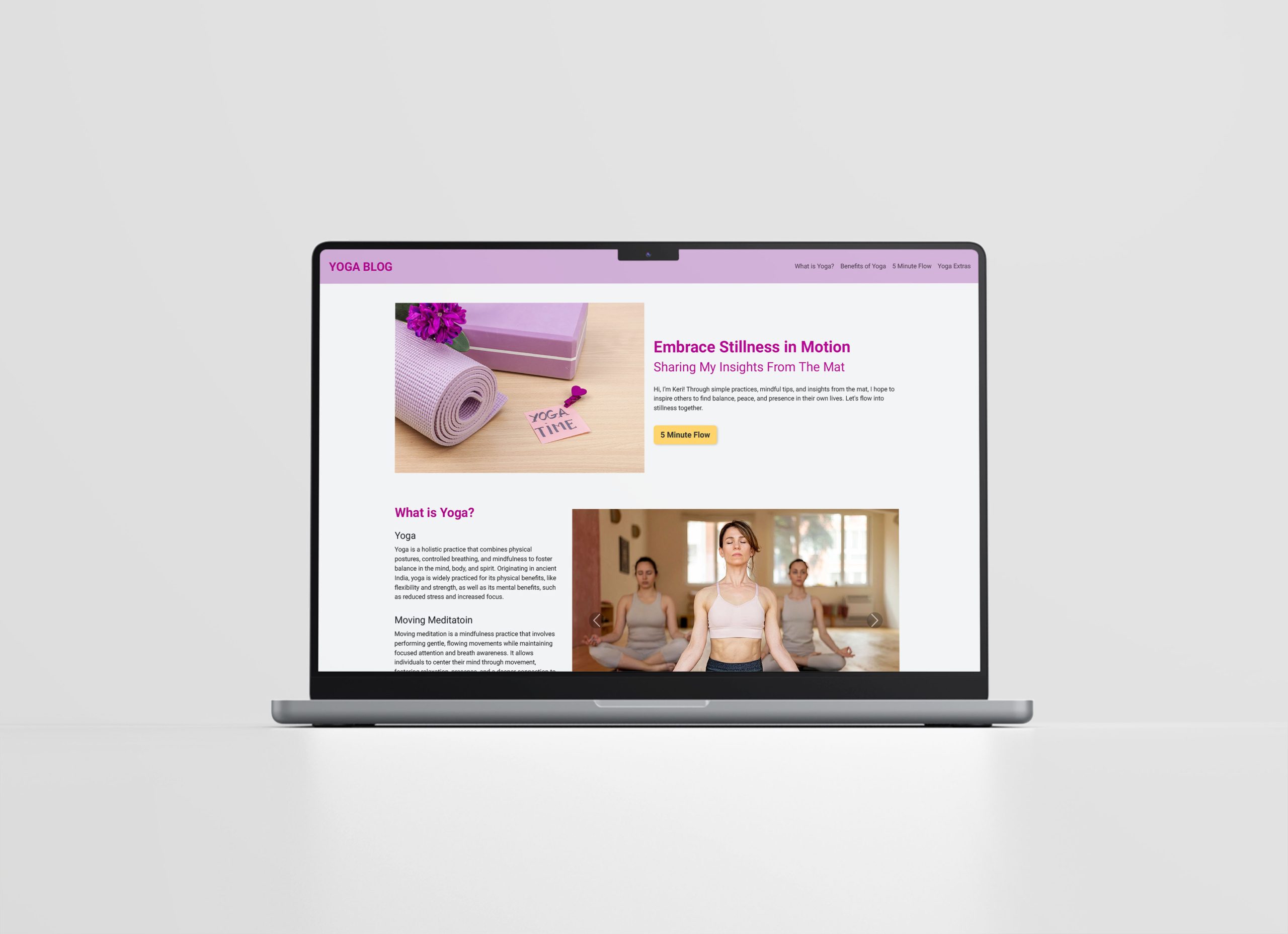 Yoga Blog Landing Page